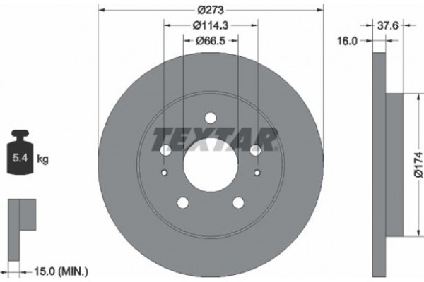 Textar Δισκόπλακα - 92138200