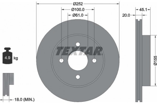 Textar Δισκόπλακα - 92148800