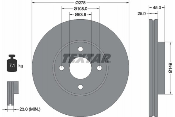 Textar Δισκόπλακα - 92159003 Textar Δισκόπλακα - 92159003