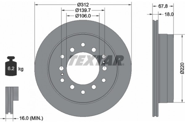 Textar Δισκόπλακα - 92170103