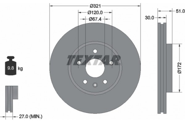 Textar Δισκόπλακα - 92187005 Textar Δισκόπλακα - 92187005
