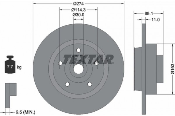 Textar Δισκόπλακα - 92232603 Textar Δισκόπλακα - 92232603