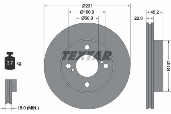 Textar Δισκόπλακα - 92309403