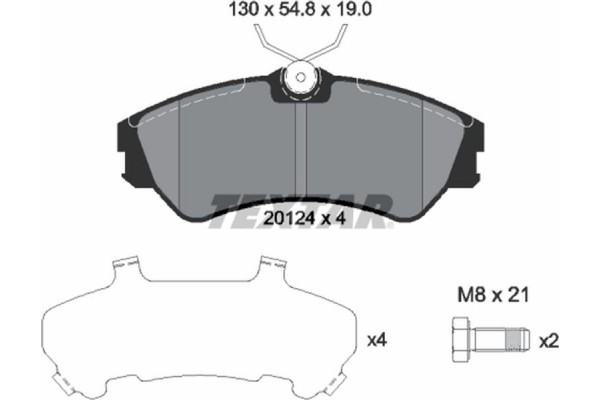Textar Σετ τακάκια, Δισκόφρενα - 2012401