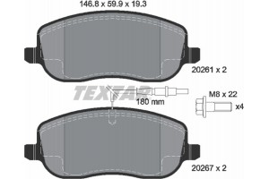Textar Σετ τακάκια, Δισκόφρενα - 2026101