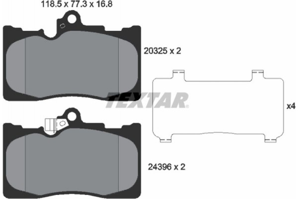 Textar Σετ τακάκια, Δισκόφρενα - 2032501