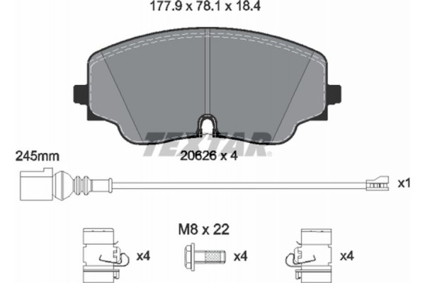 Textar Σετ τακάκια, Δισκόφρενα - 2062601