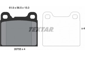 Textar Σετ τακάκια, Δισκόφρενα - 2075506