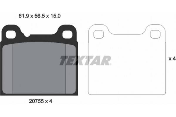 Textar Σετ τακάκια, Δισκόφρενα - 2075506