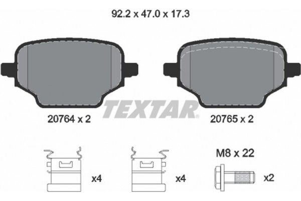 Textar Σετ τακάκια, Δισκόφρενα - 2076401