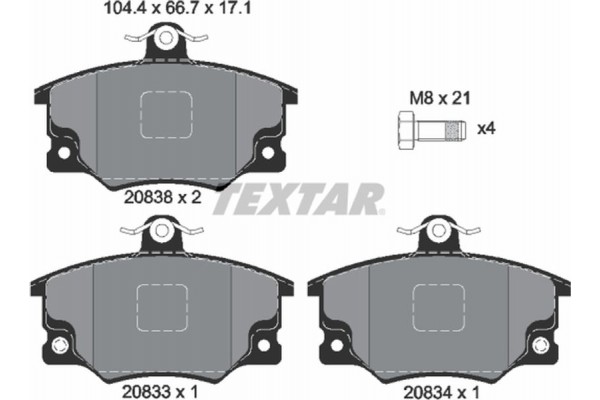Textar Σετ τακάκια, Δισκόφρενα - 2083302 Textar Σετ τακάκια, Δισκόφρενα - 2083302