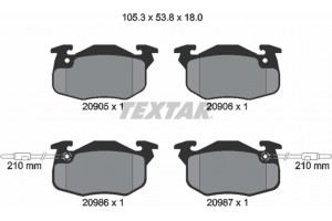 Textar Σετ τακάκια, Δισκόφρενα - 2090506