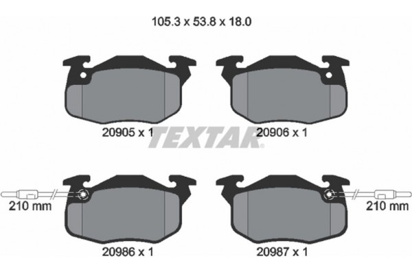 Textar Σετ τακάκια, Δισκόφρενα - 2090506