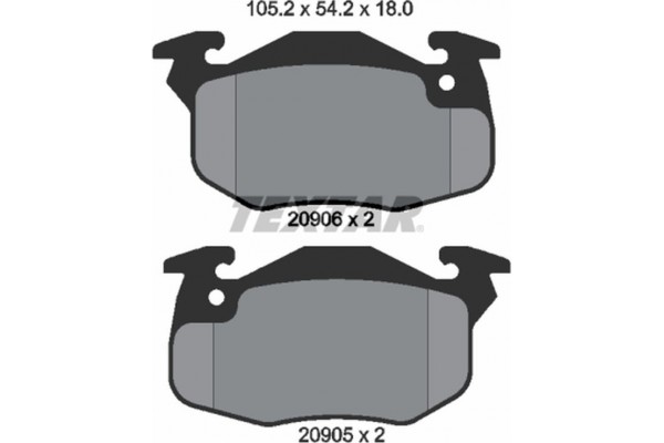 Textar Σετ τακάκια, Δισκόφρενα - 2090602