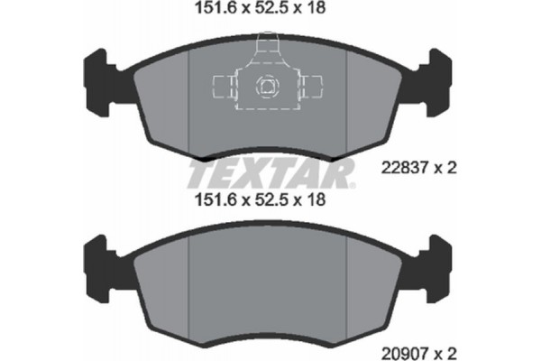 Textar Σετ τακάκια, Δισκόφρενα - 2090704 Textar Σετ τακάκια, Δισκόφρενα - 2090704