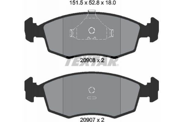 Textar Σετ τακάκια, Δισκόφρενα - 2090802