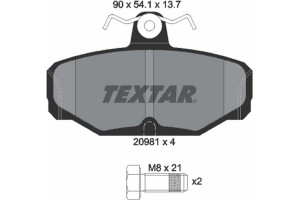 Textar Σετ τακάκια, Δισκόφρενα - 2098101