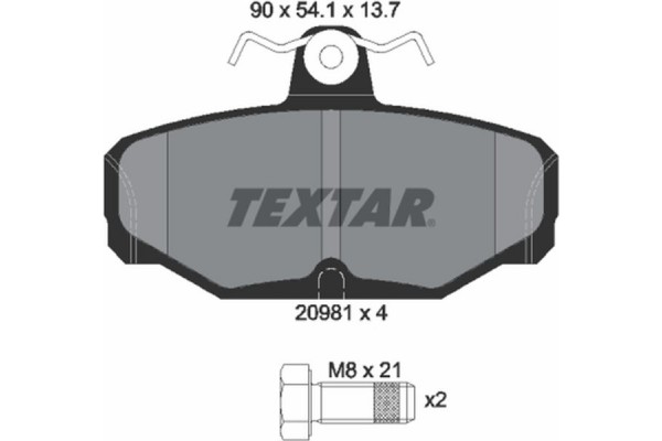 Textar Σετ τακάκια, Δισκόφρενα - 2098101