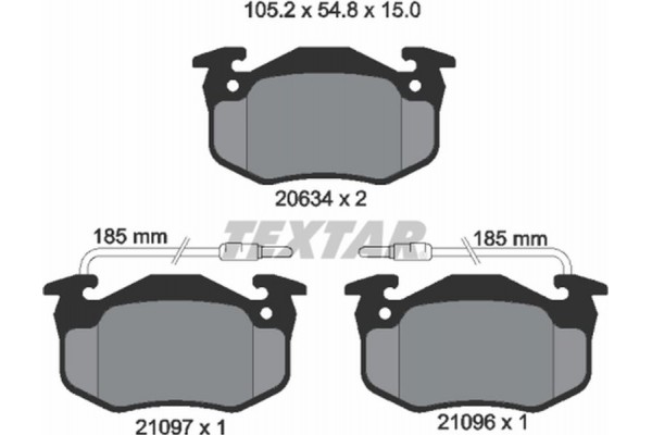 Textar Σετ τακάκια, Δισκόφρενα - 2109601