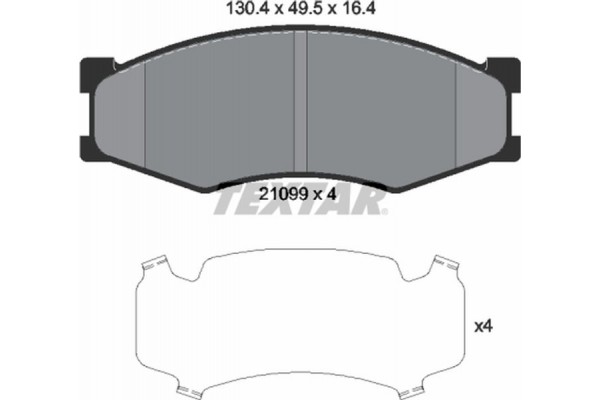 Textar Σετ τακάκια, Δισκόφρενα - 2109901
