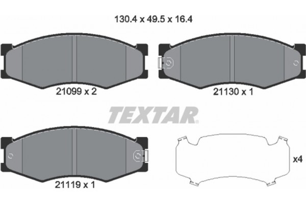 Textar Σετ τακάκια, Δισκόφρενα - 2109902