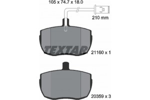 Textar Σετ τακάκια, Δισκόφρενα - 2116002
