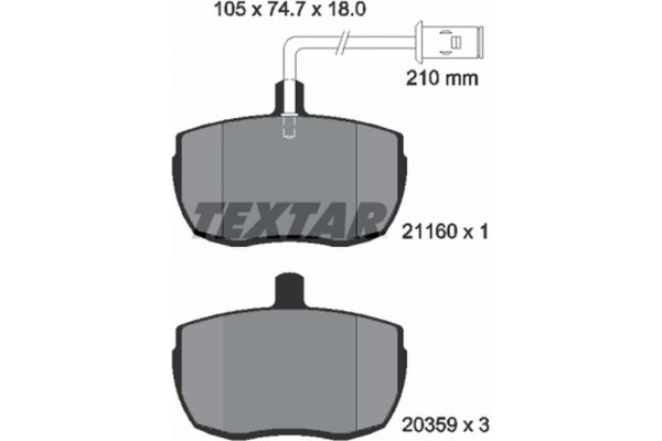 Textar Σετ τακάκια, Δισκόφρενα - 2116002