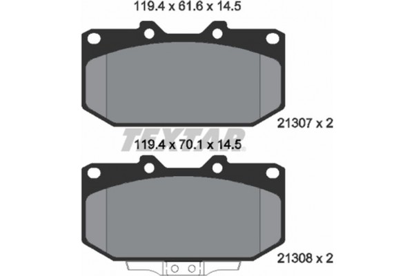 Textar Σετ τακάκια, Δισκόφρενα - 2130701