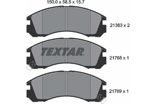 Textar Σετ τακάκια, Δισκόφρενα - 2136301