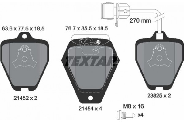 Textar Σετ τακάκια, Δισκόφρενα - 2145201