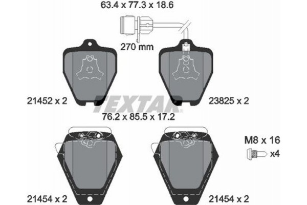 Textar Σετ τακάκια, Δισκόφρενα - 2145201 Textar Σετ τακάκια, Δισκόφρενα - 2145201
