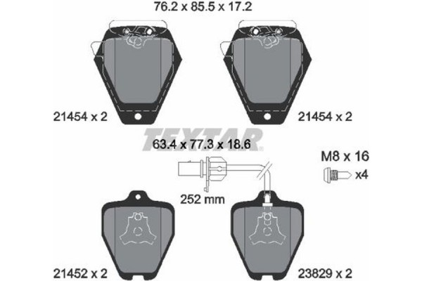 Textar Σετ τακάκια, Δισκόφρενα - 2145401 Textar Σετ τακάκια, Δισκόφρενα - 2145401