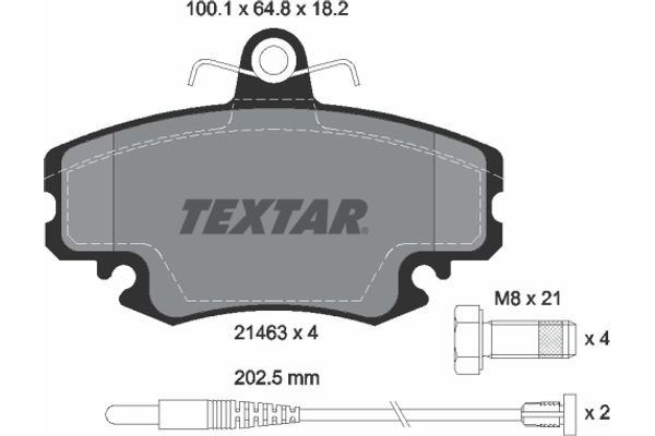 Textar Σετ τακάκια, Δισκόφρενα - 2146304