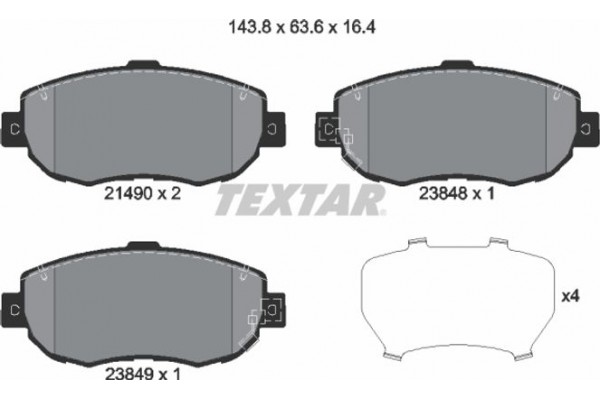 Textar Σετ τακάκια, Δισκόφρενα - 2149001