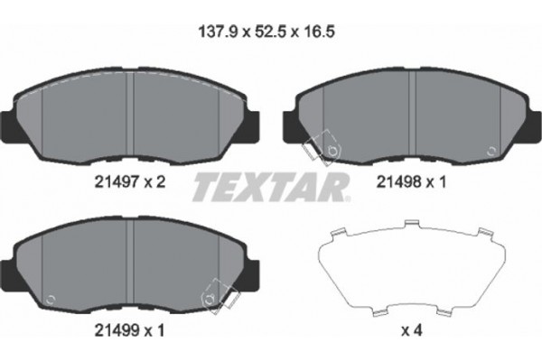 Textar Σετ τακάκια, Δισκόφρενα - 2149704