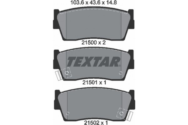 Textar Σετ τακάκια, Δισκόφρενα - 2150001