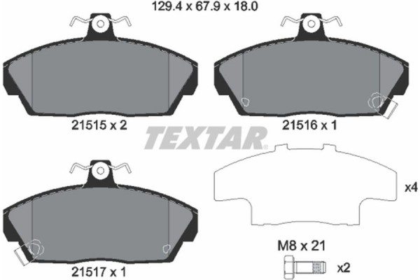 Textar Σετ τακάκια, Δισκόφρενα - 2151503 Textar Σετ τακάκια, Δισκόφρενα - 2151503