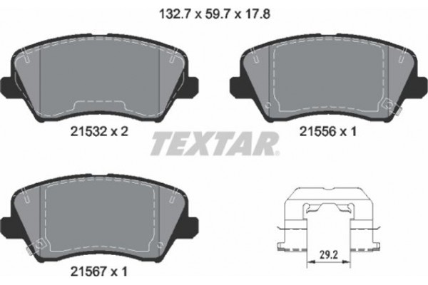 Textar Σετ τακάκια, Δισκόφρενα - 2153201