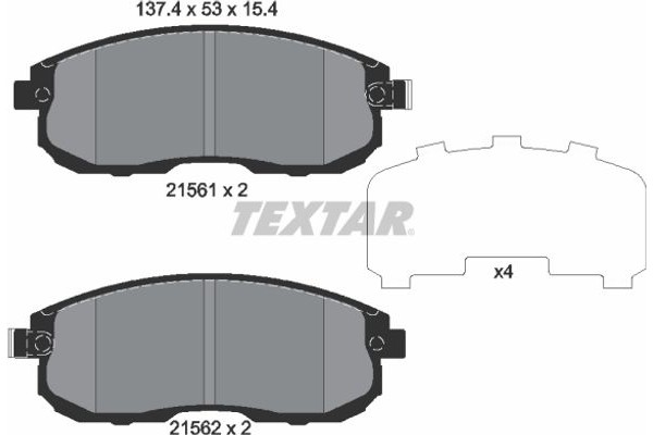 Textar Σετ τακάκια, Δισκόφρενα - 2156203