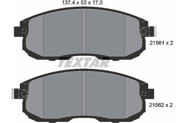 Textar Σετ τακάκια, Δισκόφρενα - 2156201