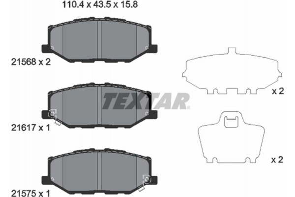 Textar Σετ τακάκια, Δισκόφρενα - 2156801 Textar Σετ τακάκια, Δισκόφρενα - 2156801