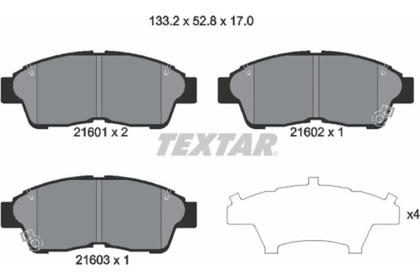 Textar Σετ τακάκια, Δισκόφρενα - 2160101 Textar Σετ τακάκια, Δισκόφρενα - 2160101