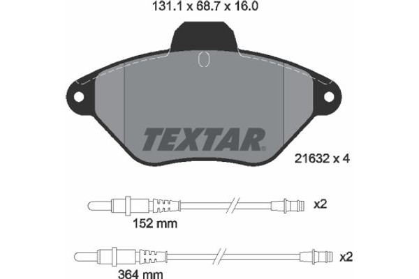 Textar Σετ τακάκια, Δισκόφρενα - 2163201