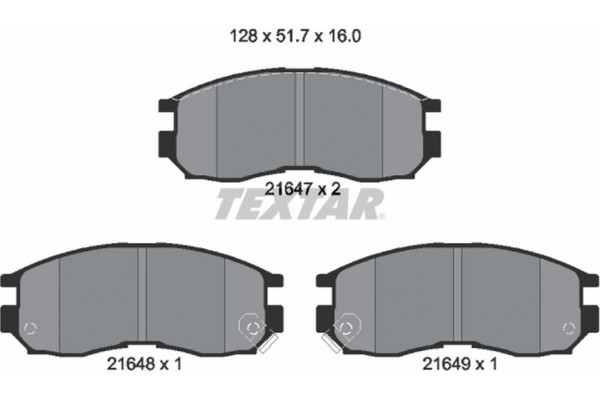 Textar Σετ τακάκια, Δισκόφρενα - 2164701 Textar Σετ τακάκια, Δισκόφρενα - 2164701
