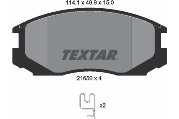 Textar Σετ τακάκια, Δισκόφρενα - 2165001