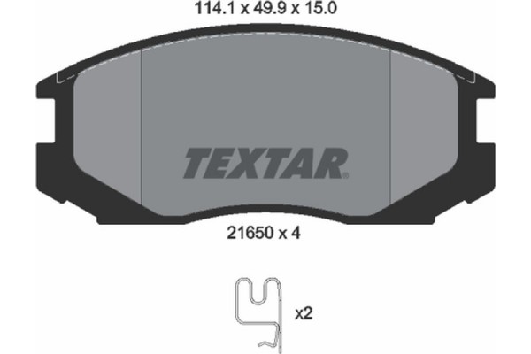 Textar Σετ τακάκια, Δισκόφρενα - 2165001