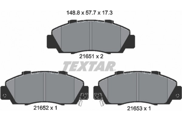 Textar Σετ τακάκια, Δισκόφρενα - 2165101