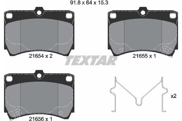 Textar Σετ τακάκια, Δισκόφρενα - 2165404