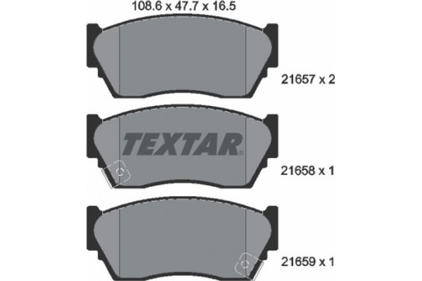 Textar Σετ τακάκια, Δισκόφρενα - 2165701