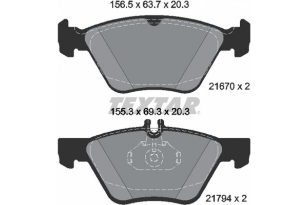 Textar Σετ τακάκια, Δισκόφρενα - 2167001